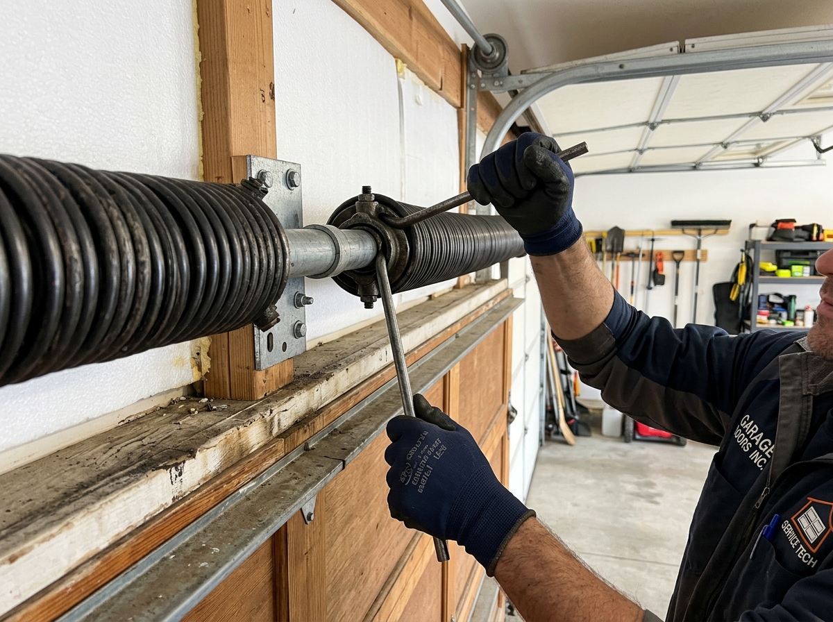 Replacing broken garage door spring